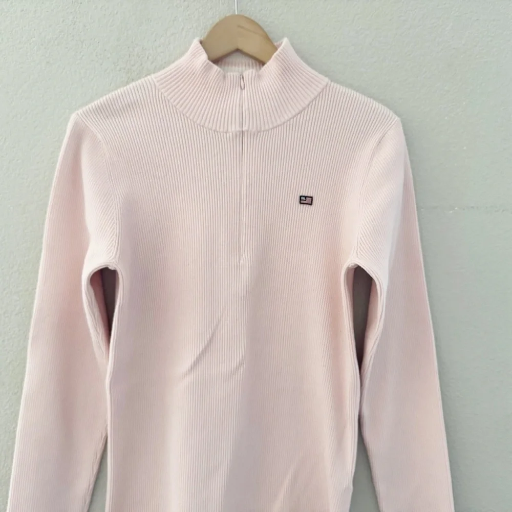 Vintage Ralph Lauren Polo Jeans Ribbed Mock Zip Sweater RL USA Flag Patch Y2K 90 - Picture 8 of 12